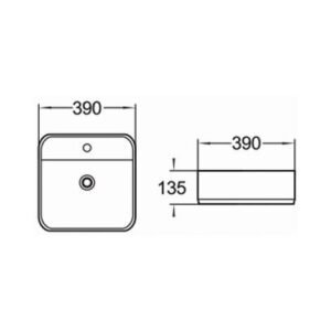 Vasque à Fixer 3023MW 39x39x13,5cm Blanc Mat