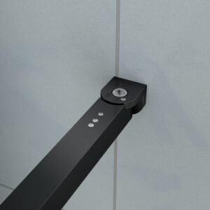 Bras de Fixation pour Paroi de Douche Fixe Noir Mat Extensible à 105