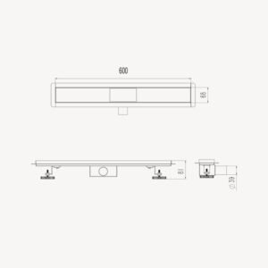 Caniveau de Douche 600mm SETUBAL Noir Mat LH-LSF-TP01-60-PR