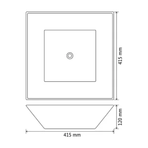 Vasque à Poser DANA 41,5×41,5x13cm Blanc brillant