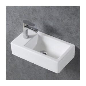 Vasque à Fixer PICOLO Gauche 45,5×25,5x12cm Blanc Brillant