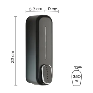 Distributeur Mural de Savon liquide 350ml Noir Mat ADJ013/NG