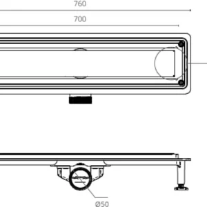 Caniveau de Douche FLOW LINE 700x60mm Chrome BK4024541
