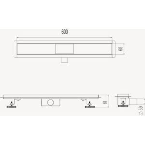 Caniveau de Douche FLOW LINE 600x60mm Chrome BK4024531