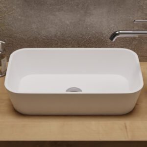 Vasque à Poser BIEL 47x28x11cm Corian Blanc Mat