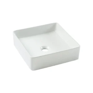 Vasque à Poser IBI Blanc 38x38x14cm Blanc Brillant