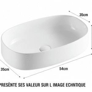 Vasque à Poser 1002MB 54x35x14cm Noir Mat