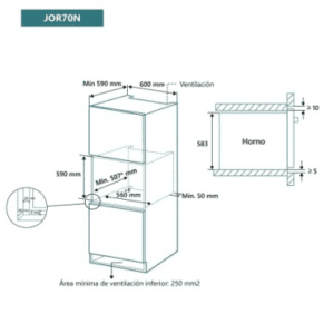 Four JOHNSON 70L Mult-ifonctions Digital Verre Noir JOR70N