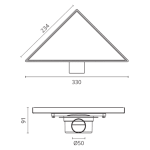 Siphon D’Angle Sol de Douche LINE 230x230mm BK4020611