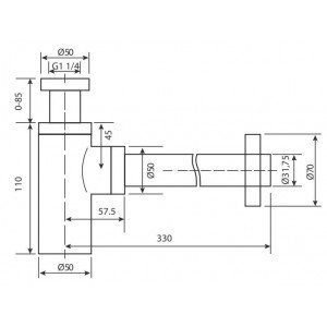 Siphon Lavabo Rond Black Gun Métal SCL002/BGM