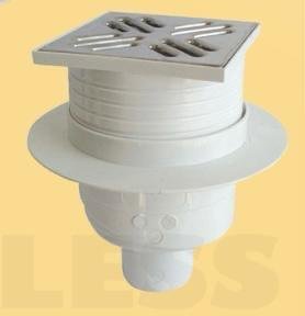 Siphon de Douche Vertical LITU Grille Inox 50x105X105mm Hauteur 62mm 707512