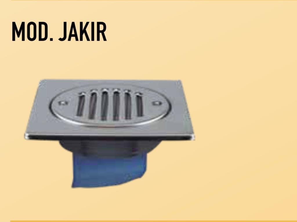 Siphon Vertical pour Extérieur JAKIR avec Membrane Anti-Retour,Grille en Inox 150x150x110mm 709014