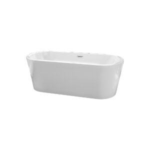 Baignoire Ilot en Acrylique DANUBIO Blanc Mat avec Vidage Automatique 170x80x60cm