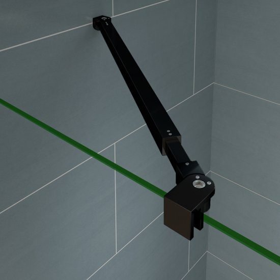 Bras de Fixation pour Paroi de Douche Fixe Noir Mat Extensible à 105