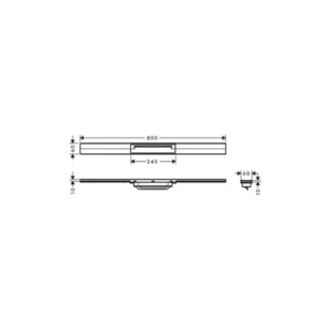 Caniveau de Douche 800mm SETUBAL Noir Mat LH-LSF-TP01-80-PR