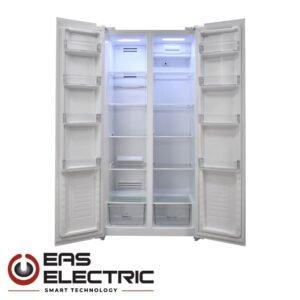 Frigo Américain EAS ELECTRIC A+/F 181×83,3x63cm 254+173Litres Blanc EMSS188W