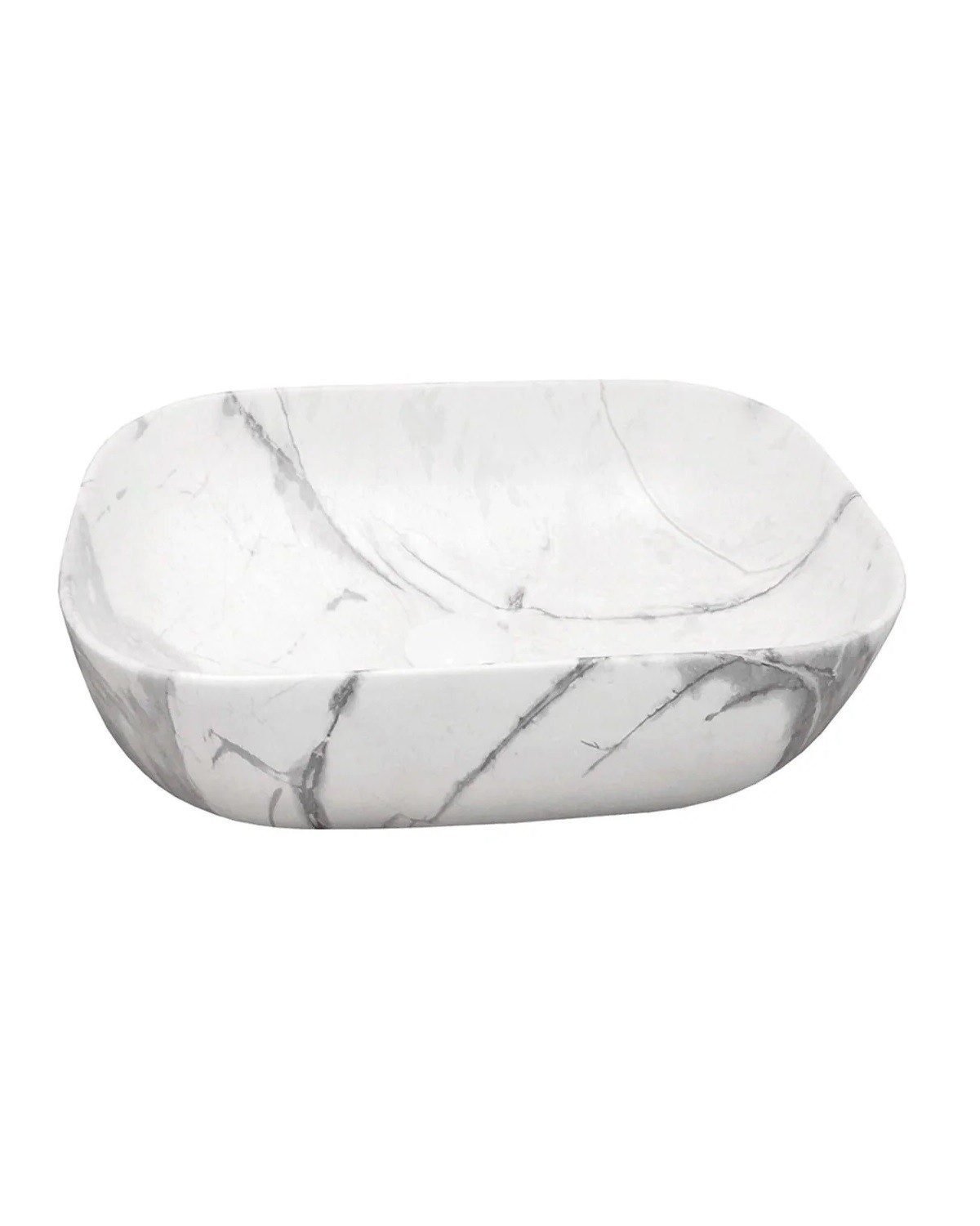 Vasque à Poser ORTA 45,5x24x13,5cm Calacata Blanc Mat