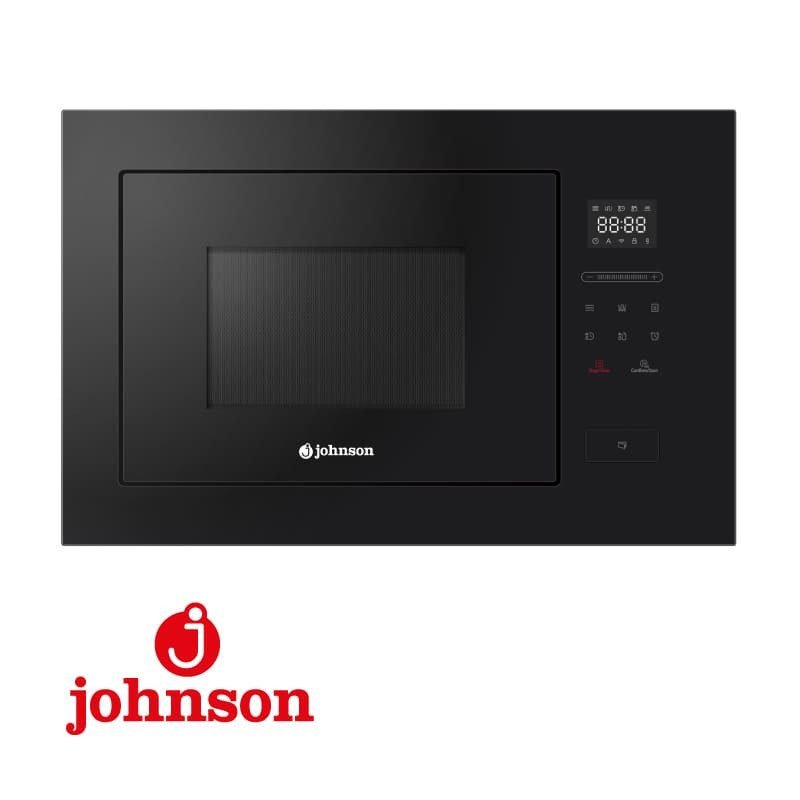 Micro-Ondes JOHNSON Verre Noir 28L 900W Grill 1000W Écran Tactile Encastrable JOMI28NINT
