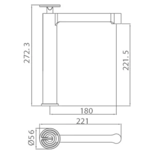 Mitigeur Lavabo Bec Haut OLIMPO Chrome BDC033-3