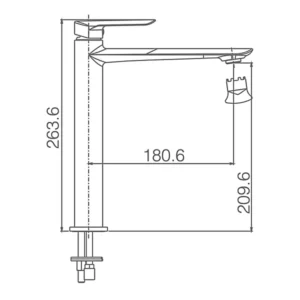 Mitigeur Lavabo Bec Haut URAL Noir BDG040-3NG