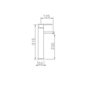 Mitigeur Lavabo Bec Haut ROMA chrome BDR001-3