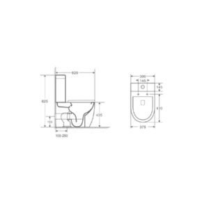 WC sur Pied Compact GENOVA Blanc Brillant 00334/00359