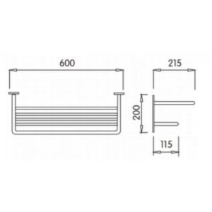 Porte Serviette Étagère 5 Barres 60cm Chrome CL-41114
