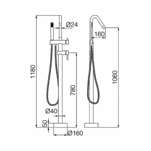 Mitigeur pour Baignoire en Ilot CORCEGA Chrome BBEC01