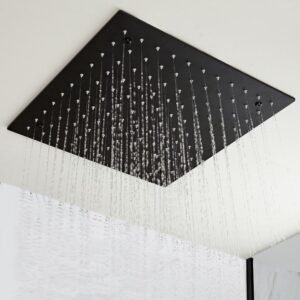 Tête de Douche Carrée NOIR 40x40cm VOLGA PLAFOND