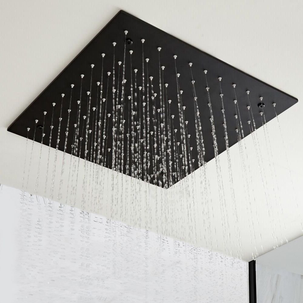 Tête de Douche Carrée NOIR 40x40cm VOLGA PLAFOND