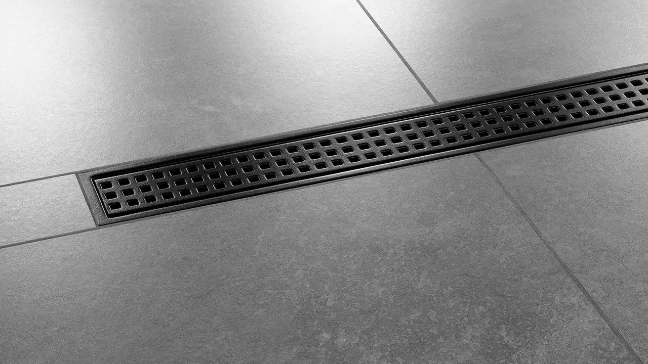 Caniveau de Douche FLOW SQUARE 330x60mm Noir BK4024602