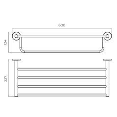 Porte Serviettes Etagère 5 Barres ESSENTIAL Black Gun Metal CAE001-05/BGM