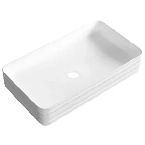 Vasque à Poser TEIDE avec Bonde Inclus 67x38x12cm Blanc Brillant