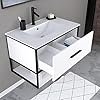 Meuble Sus1T+1R STRUCTURE 80x45x85cm Blanc Profilé Noir 6M03/80 / SBNR80