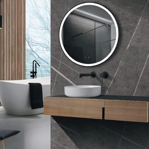 Miroir Led PARIS 80cm Contour Noir One Touch PARI020/80NG