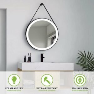 Miroir Led KENIA 60cm Contour Noir KENI017/60NG