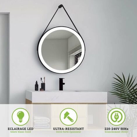 Miroir Led KENIA 60cm Contour Noir KENI017/60NG