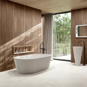 Carreau Décoration KAORU OAK Rectifié effet Bois Marron Mat 59,5×119,2cm 10mm(1,42m2/C)