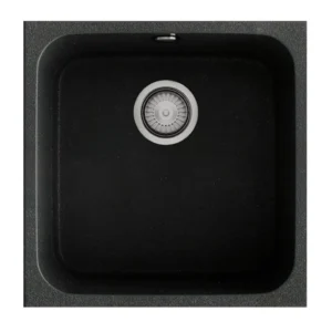 GANDIA 40 Évier en Résine 1 bac 44×44,5x20cm Hekla Noir NL163LMC