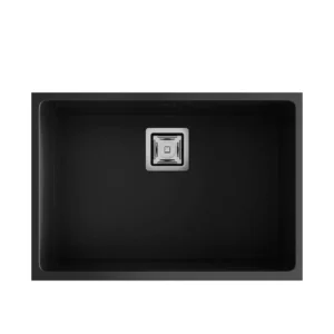 ZIE 60 Évier en Résine 1 Bac 65x45x20cm Noir Granite Mat BS182C