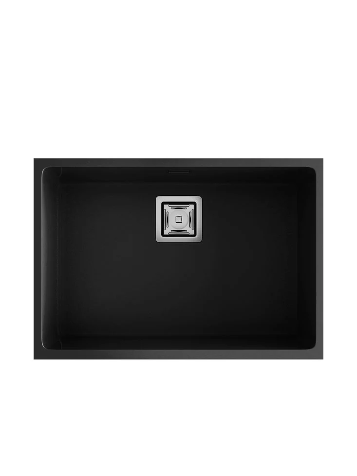 ZIE 60 Évier en Résine 1 Bac 65x45x20cm Noir Granite Mat BS182C