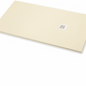 Receveur de Douche en Résine 100x80cm Crème + Bonde + Grille