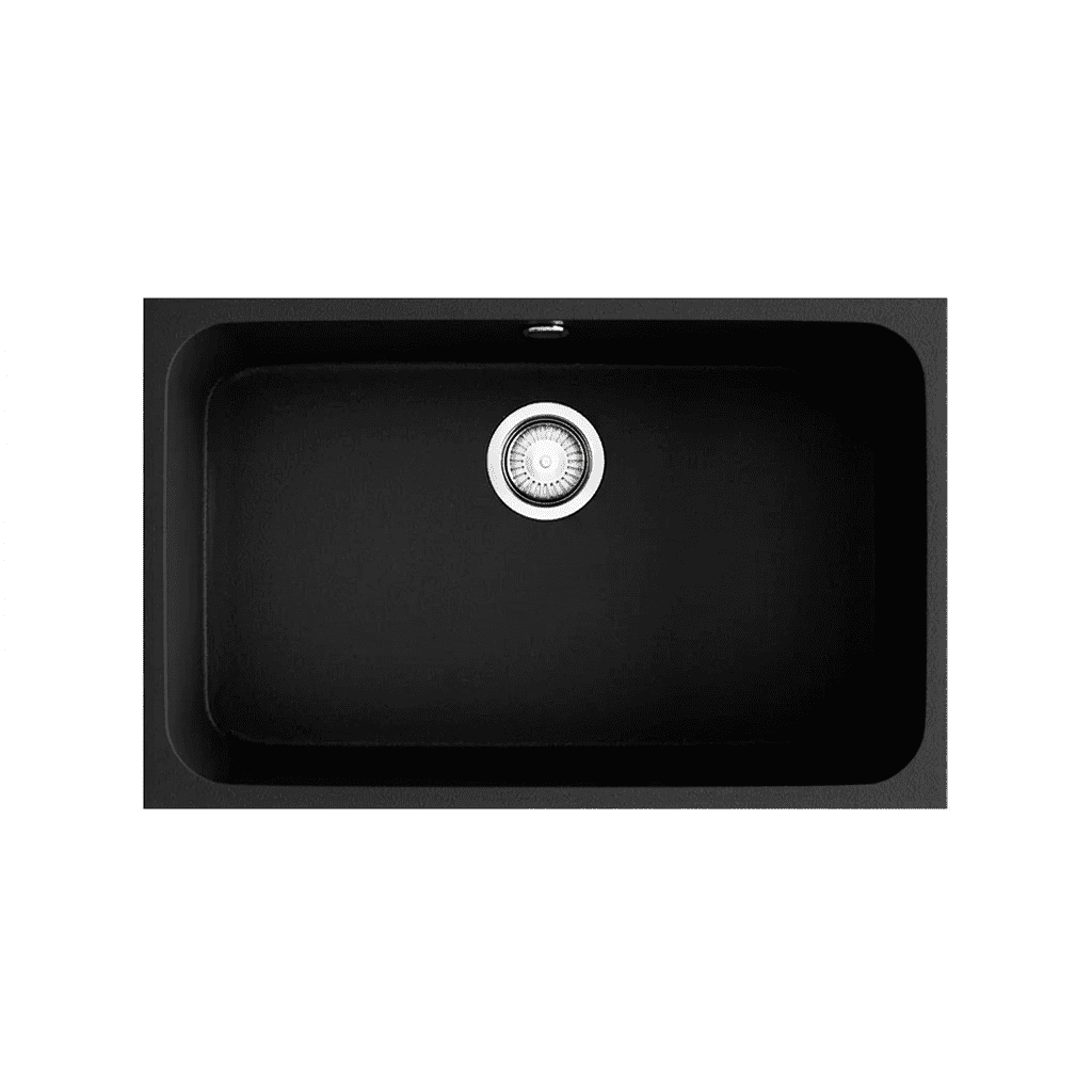 GANDIA 70 Évier en Résine 1 Bac 74×44,5x20cm Noir NL195C