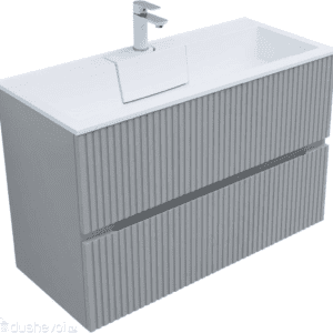 Meuble Susp 2T REBLOCK 100x45x55cm Gris Clair avec Rayures RTBM100
