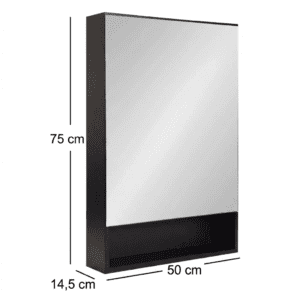 Miroir Pharmacie LISBOA 1P Ebony 50x75x14,5cm CNB292Y
