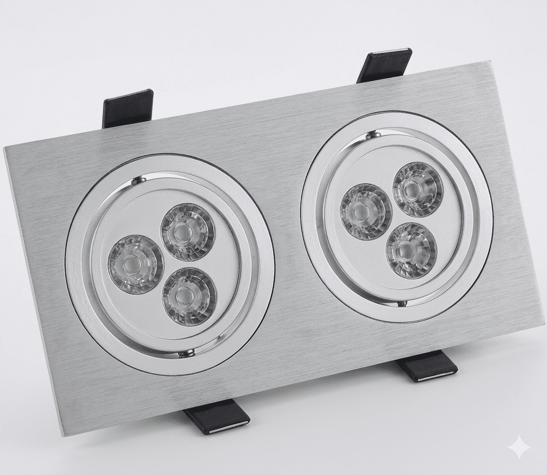 Spot Encastrable Led 2 x 3W Alu (Neutre)
