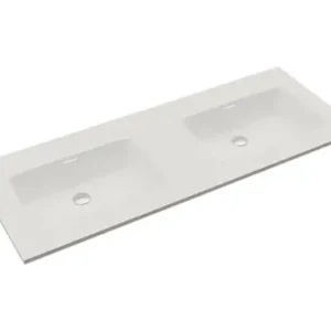Lavabo à Encastrer Double 121x46x16,5cm ETNA Blanc Mat