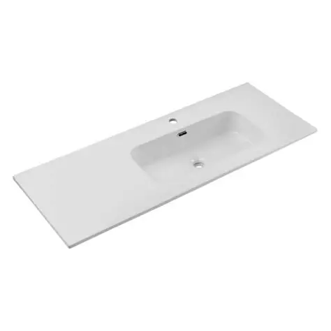 Lavabo à Encastrer avec Bac à Droite 101x46cm Blanc