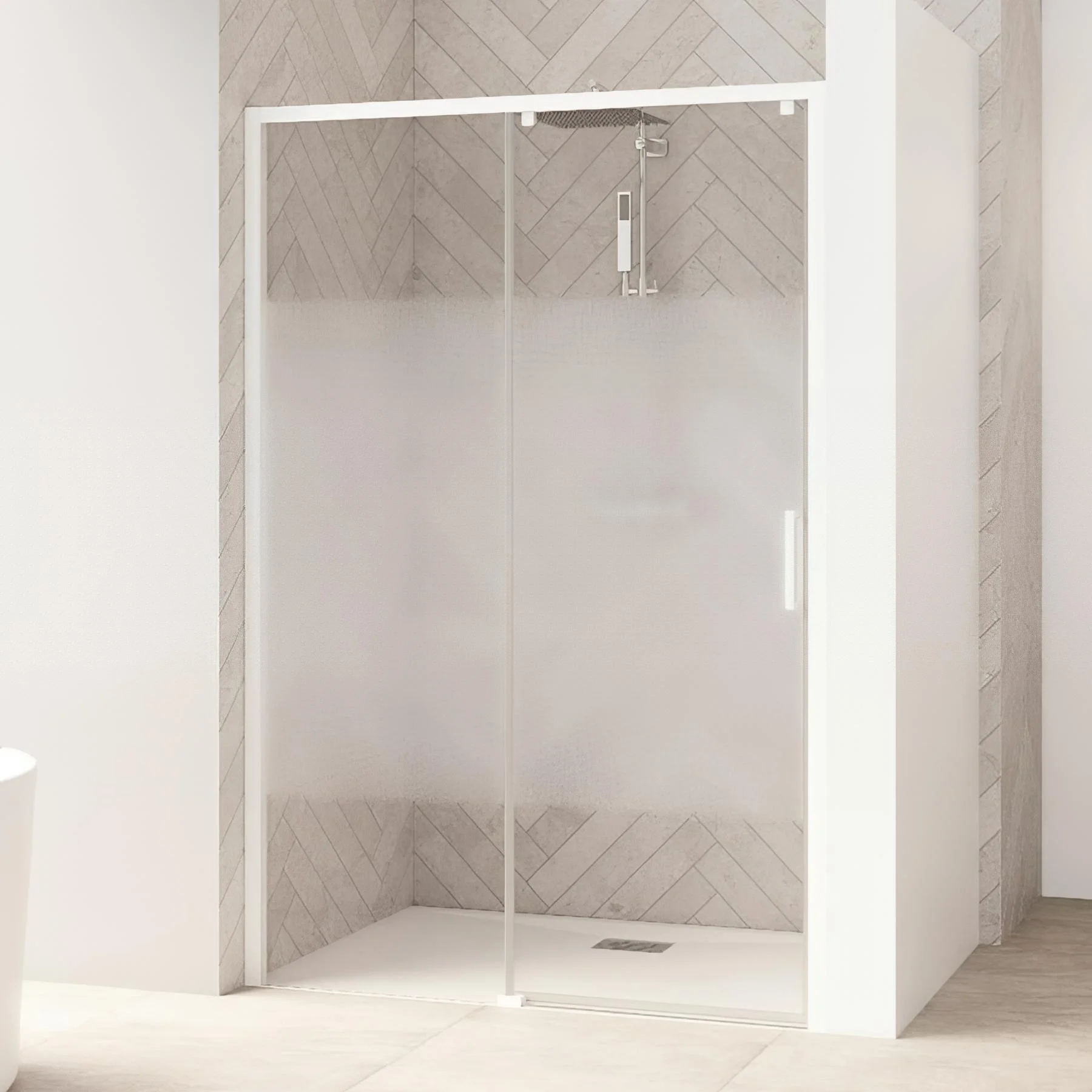 Paroi de Douche Frontale COSMOS 1Fixe+1Coulissante 100x195cm Chr/Transp CASTEL CS1100