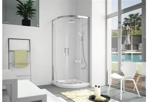 Paroi de Douche Semi-Circulaire COPENHAGUE 2Fixes+2Coulissantes 90x90cm Chr/Transp 95482